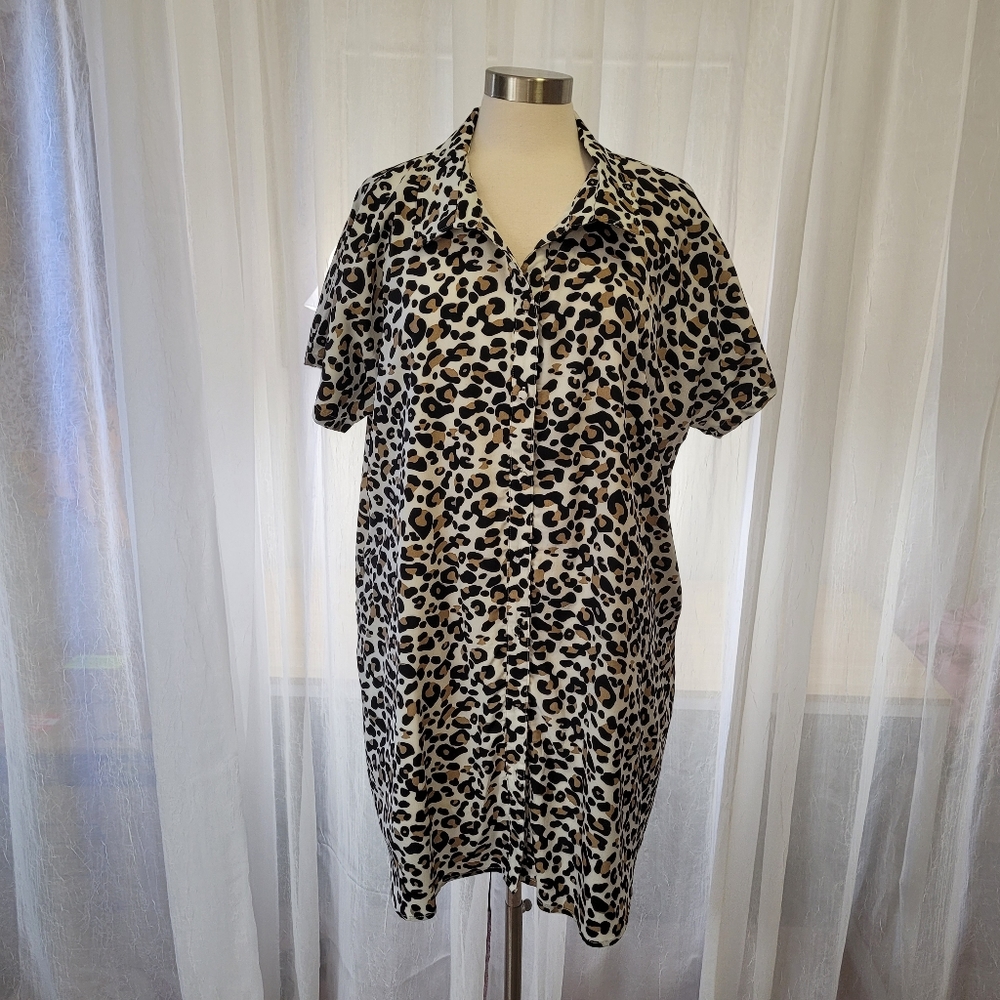 Andree By Unit Leopard Print Dress Size 1x - image 1
